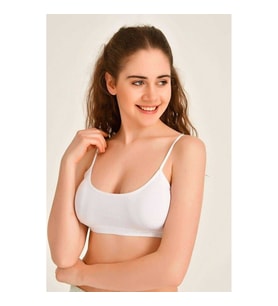 Pedli İp Askılı Beyaz Büstiyer