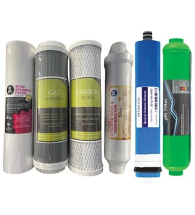 Harika Set! Açık Kasa Su Arıtma Filtre Seti 6 Lı Çift Karbon- Mineral- PH Filtre - Membran