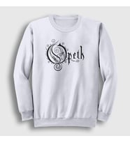 Presmono Unisex Beyaz Logo Opeth Sweatshirt 101048tt (Beyaz)