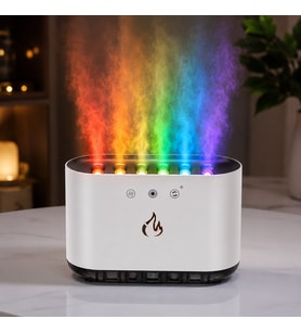 Efektli Hava Nemlendirici ve Aromaterapi Difüzörü 900 ml Büyük Kapasite, Rgb LED Işık, 6 Çıkışlı Güçlü Püskürtme