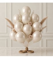Fil Dişi Renk Lateks Metalik Balon (30 cm) - 12 Adet