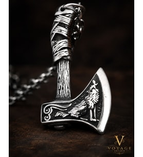 Paslanmaz Çelik Iskandinav Norse Gotik Tarz Viking Balta Erkek Kolye