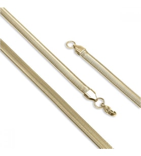 Erkek İtalyan Çelik Kolye 2Mm X 6Mm (Altın)
