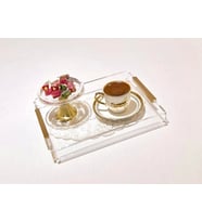 Agbtrend GOLD LINE TRAY -S- Dekorasyon ve Sunum Tepsisi (Şeffaf)