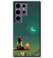 Galaxy S24 Ultra Kılıf HD Desen Baskılı Kılıf - Kedili Kız