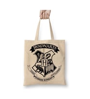Hogwarts 02 Beyaz Bez Çanta Uzun Saplı Alışveriş Çantası Plaj Çantası