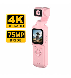 4K Vlog Kamera Pembe 330° Dönebilir Yüksek Stabilizasyon Yüz Takibi Dokunmatik Aksiyon Kamerası