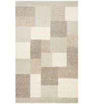 Gri Halı Modern Stil Geometrik Desenli Yün Salon Halısı Kabartmalı Yüzeyli Dekoratif Parça