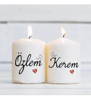 Kişiye özel 2li mum, sevgiliye hediye, yıldönümü hediyesi, geçmiş olsun hediyesi, yeni iş hediyesi, anneye hediye, babaya hediye, resimli hediye