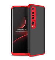 Xiaomi Mi 10 Pro Kılıf 3 Parça Slim Sert Silikon Kapak AYS (Siyah-Kırmızı)