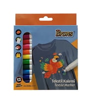 Brons tekstil Kalemi 12'li Set Marker BR-1001