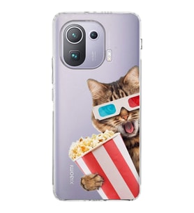 PrintiFy Xiaomi Mi 11 Pro ile Uyumlu Kedi 1 Kamera Korumalı Şeffaf Kılıf