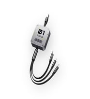 100W 3A Çoklu Hızlı Şarj Kablosu 3in1  Lightning + Type-C + Micro USB, 1.2M Çoklayıcı Alüminyum