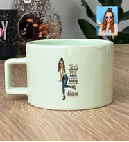Kişiye Özel Karikatürlü Beni Anlamak Zeka İster Lüks Pastel Fincan Doğum Günü Hediyesi