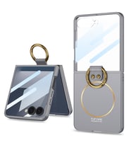 Galaxy Z Flip 7 Kılıf M-safe Şarj Özellikli Kıpta Yüzüklü Flip Sert Kılıf Gri