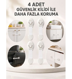 4'lü Esnek Kayışlı Çocuk Güvenlik Kilidi Pratik ve Güvenli Kullanım