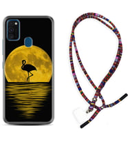 Samsung M21 M22 M23 M30 M31S M32 Kılıf Boyun Asklı Rasta Silikon Ay ve Flamingo 1775