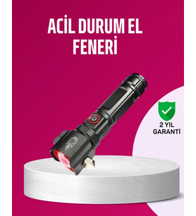 Acil Durum El Feneri Çekiç Ve Pusula Özellikli Güçlü Işık