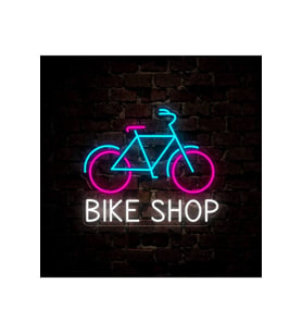 BIKE SHOP Yazılı ve Şekilli Neon Tabela