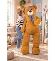 Pandamkee 200 cm Papyonlu Büyük Ayıcık (%100 Yerli) (Kahverengi)