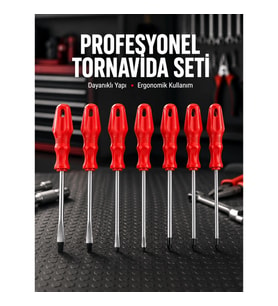 Mey İthalat® Profesyonel ve Günlük Kullanıma Uygun 7li Tornavida Seti