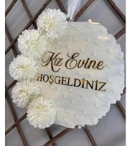 Kişiye Özel Pleksi Gelin-Damat Evi Kapı Süsü (Gümüş)