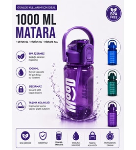 1000 ML MATARA (Karışık Renkli)