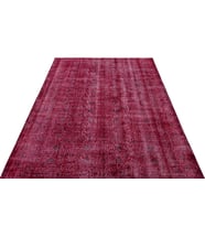 Bordo El Dokuma Halı Yün Materyal Eskitme Efektli Soyut Desenli Modern Salon Halısı