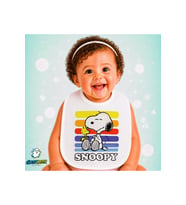 Snoopy Keten Bebek Mama Önlüğü – Yumuşak, Emici, Yıkanabilir, Özel Tasarım P176