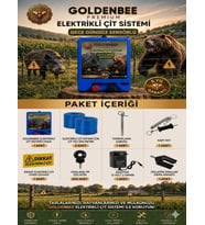 Goldenbee Start Kit Elektrikli Çit Sistemi Domuz ve Ayı Kovucu  1000MT Adaptörlü Model ( SET-102 )
