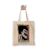 Death Note Ryuk Beyaz Bez Çanta Uzun Saplı Alışveriş Çantası Plaj Çantası