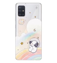 Samsung Galaxy A51 Uyumlu Sevimli Köpek Desenli Şeffaf Telefon Kılıfı