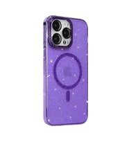 BİKAPAK MAGFIT IPHONE 15 PRO MAX YALDIZLI MOR KAPAK