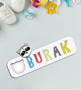 BK Toys Çocuklara Özel İsimli Figürlü Ahşap Eğitici Yapboz Puzzle-33