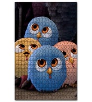 Cakapuzzle Renkli Kuşlar Karikatürü Görseli Puzzle Yapboz MDF (Ahşap) (120 Parça)