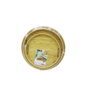 YUVARLAK - 3 BOY BAMBU AHŞAP TEPSİ SETİ 30--35--38CM (5343)