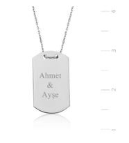 Gümüş İsimli Asker Künyesi Bayan Kolye