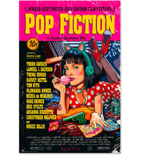 Erik Pop Fiction Poster - 91,5 x 61 cm - Rulo halinde gönderim - Havalı Poster - Sanat Posteri - Poster ve Baskılar - Duvar Posteri