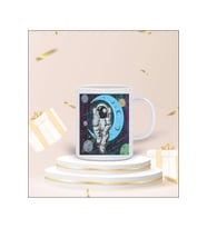 Astronot Tasarımlı Kupa Bardak (Beyaz)