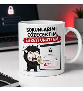 Sorunlarımı Çözecektim Şifreyi Unuttum Yazılı Komik Kupa