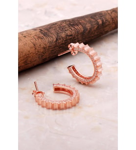 Rose Gümüş 19 Mm Halka Küpe 5037