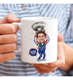 Kişiye Özel Şampiyon Erkek Karikatürlü Bardak