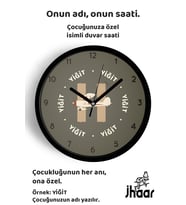 İsme Özel Helikopter Çocuk Odası Duvar Saati Orta Boy 30 cm Siyah Camlı Sessiz