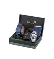Polo Air Spor Kasa Erkek Kol Saati Mıknatıslı Otomatik Mekanizmalı Cüzdan Kemer Seti Gümüş Lacivert Kırmızı Renk PL-7092E2