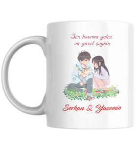 Sen Benim Başıma Gelen En Güzel Şeysin Yazılı Sevgililer Gününe Özel Kişisel Kupa Bardak