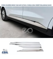 Ford Tourneo Courier Krom Yan Kapı Çıtası 4 Parça 2024 Üzeri Paslanmaz Çelik (Gümüş)
