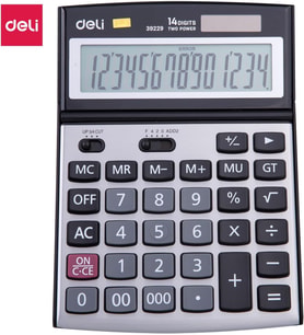 Hesap Makinesi Metal 14 digit Koyu Gri