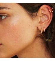 12 mm Gold Cerrahi Çelik Düz Halka Helix Piercing Lob Kıkırdak Rook Daith Conch (Çok Renkli)