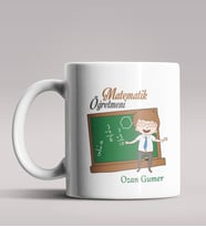 Kişiye Özel Matematik Öğretmeni Tasarımlı Beyaz Renk Kupa 9