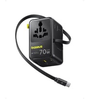 70W Geri Çekilebilir Kablolu, 2 AC Prizi + 2USB-A + 1USB-C ile Uluslararası Seyahat Şarj Cihazı, ABD, İngiltere, Çin, Japonya, Tayland ile Uyumlu